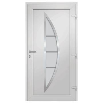 Front Door White 98x200 cm - Secure & Elegant Design