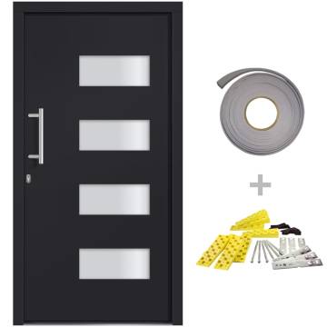 Front Door Aluminium & PVC Anthracite 110x210 cm | HipoMarket