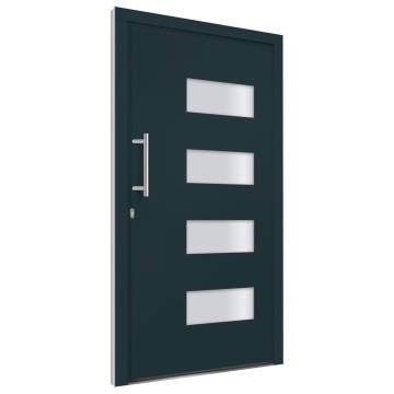 Front Door Aluminium & PVC Anthracite 110x210 cm | HipoMarket