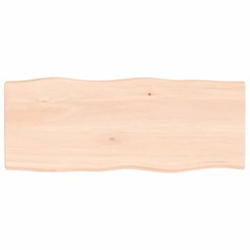 Solid Wood Live Edge Table Top 100x40 cm - Untreated Oak