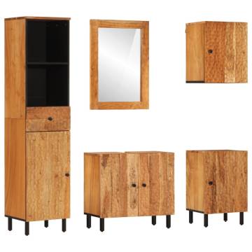 5 Piece Bathroom Cabinet Set - Solid Wood Acacia | Hipo Market