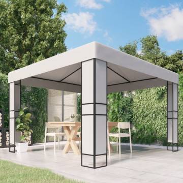 Gazebo with Double Roof 3x3 m White | Outdoor Events & More