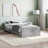 Bed Frame Concrete Grey 100x200 cm Engineered Wood Colour concrete grey Size 100 x 200 cm 