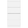 Shoe Cabinet with 4 Flip-Drawers - Modern White Storage Solution