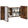 LED Bathroom Mirror Cabinet Smoked Oak 90x12x45 cm Acrylic Colour smoked oak Quantity in Package 1 