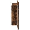 LED Bathroom Mirror Cabinet Smoked Oak 90x12x45 cm