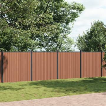 Fence Panel Brown 1391x186 cm WPC - Durable Garden Barrier