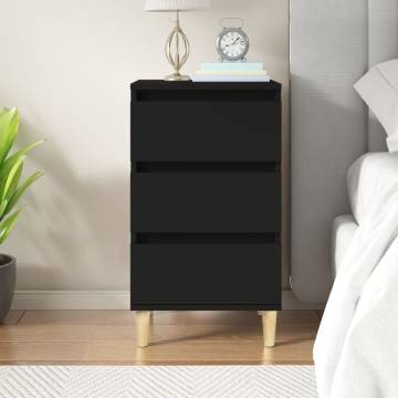 Stylish Black Bedside Cabinet - 40x35x70 cm | HipoMarket