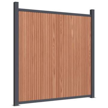 Fence Panel Brown 1391x186 cm WPC - Durable Garden Barrier