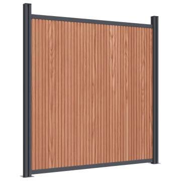 Fence Panel Brown 1391x186 cm WPC - Durable Garden Barrier