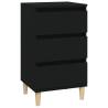 Stylish Black Bedside Cabinet - 40x35x70 cm | HipoMarket