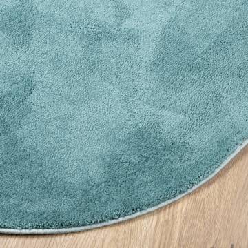 Rug OVIEDO Short Pile Green Ø 80 cm - Comfort & Style