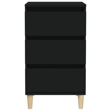 Stylish Black Bedside Cabinet - 40x35x70 cm | HipoMarket