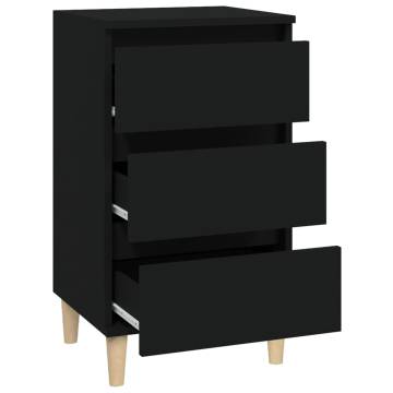 Stylish Black Bedside Cabinet - 40x35x70 cm | HipoMarket