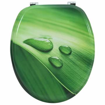 Stylish Green Water Drop MDF Toilet Seat with Lid | Hipomarket