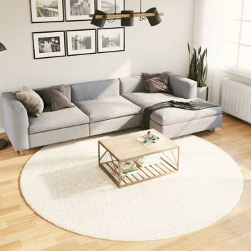 Shaggy Modern Cream Rug Ø 240 cm - Soft & Durable | Hipo Market