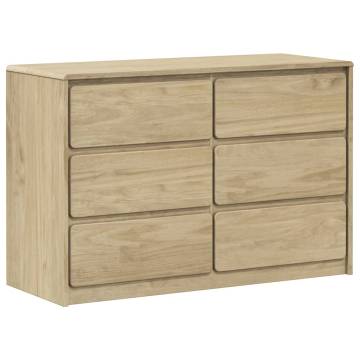 SAUDA Oak Drawer Cabinet - Solid Pine Wood Storage Solution