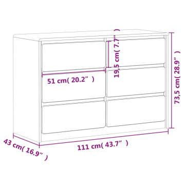 SAUDA Oak Drawer Cabinet - Solid Pine Wood Storage Solution