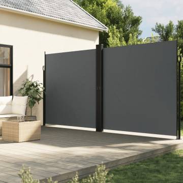 Retractable Side Awning Anthracite 220x600 cm - Privacy Screen