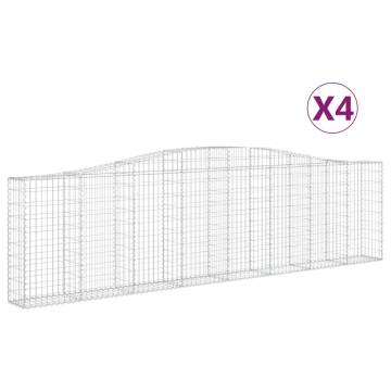 Arched Gabion Baskets - 4 pcs Galvanised Iron 400x30x100 cm