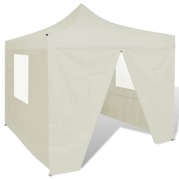 Foldable Tent 3x3m with 4 Walls - Cream | Hipomarket