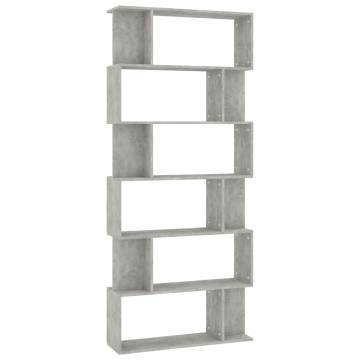 Concrete Grey Book Cabinet & Room Divider - 80x24x192 cm