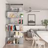 Concrete Grey Book Cabinet & Room Divider - 80x24x192 cm