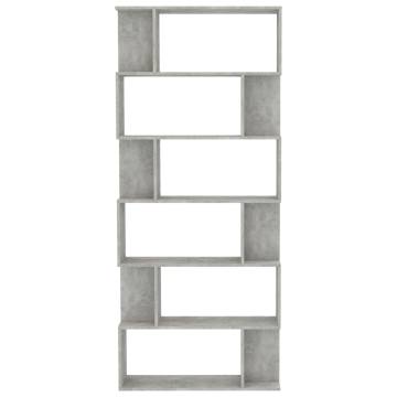 Concrete Grey Book Cabinet & Room Divider - 80x24x192 cm