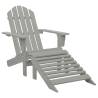 Garden Chair with Ottoman Wood Grey Colour grey Quantity in Package 1 