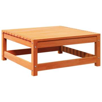 Garden Footstool Wax Brown | Solid Pine Wood | 70x70x30 cm