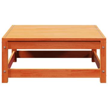 Garden Footstool Wax Brown | Solid Pine Wood | 70x70x30 cm