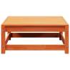 Garden Footstool Wax Brown | Solid Pine Wood | 70x70x30 cm