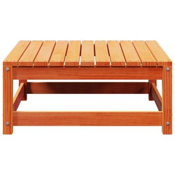 Garden Footstool Wax Brown | Solid Pine Wood | 70x70x30 cm