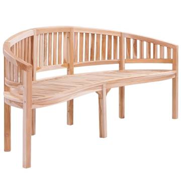 Elegant 200 cm Banana Bench in Solid Teak Wood | HipoMarket