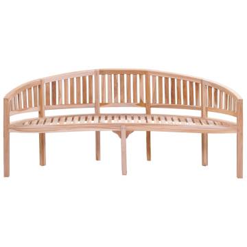 Elegant 200 cm Banana Bench in Solid Teak Wood | HipoMarket