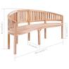 Elegant 200 cm Banana Bench in Solid Teak Wood | HipoMarket