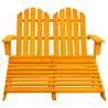 Stylish 2-Seater Adirondack Chair & Ottoman - Orange Fir Wood