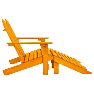 Stylish 2-Seater Adirondack Chair & Ottoman - Orange Fir Wood