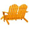 Stylish 2-Seater Adirondack Chair & Ottoman - Orange Fir Wood