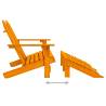 Stylish 2-Seater Adirondack Chair & Ottoman - Orange Fir Wood