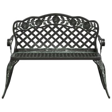 Elegant Green Cast Aluminium Garden Bench - 108 cm