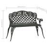 Elegant Green Cast Aluminium Garden Bench - 108 cm