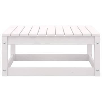 Stylish Garden Footstool - White Solid Pine 70x70x30 cm