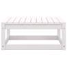 Stylish Garden Footstool - White Solid Pine 70x70x30 cm