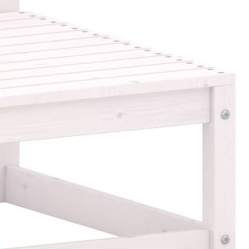 Stylish Garden Footstool - White Solid Pine 70x70x30 cm