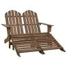 2-Seater Garden Adirondack Chair&Ottoman Fir Wood Brown Colour brown Quantity in Package 1 