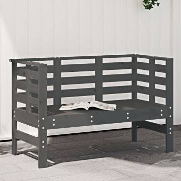 Garden Bench Grey - Solid Pine Wood 111.5x53x71 cm