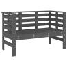 Garden Bench Grey - Solid Pine Wood 111.5x53x71 cm