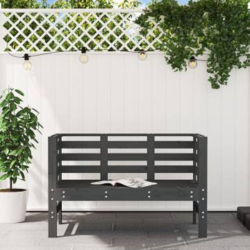 Garden Bench Grey - Solid Pine Wood 111.5x53x71 cm