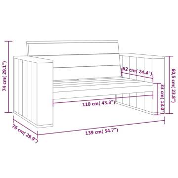 Garden Bench 139 cm - Durable Impregnated Pinewood